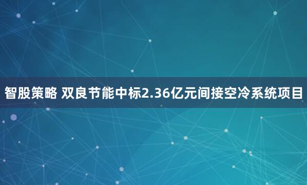 智股策略 双良节能中标2.36亿元间接空冷系统项目