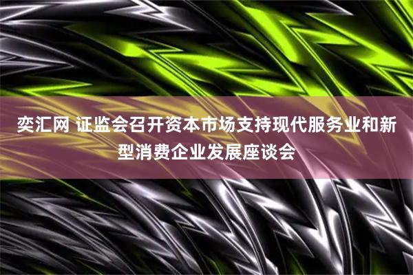 奕汇网 证监会召开资本市场支持现代服务业和新型消费企业发展座谈会
